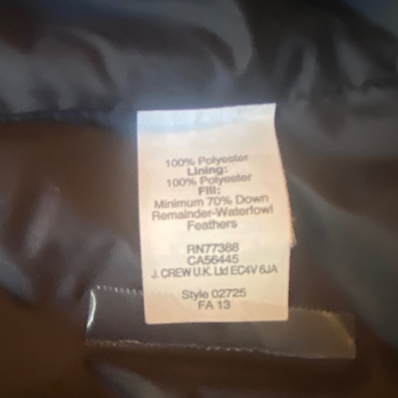 J Crew Down Vest, Size Large, Black - Picture 3 of 4